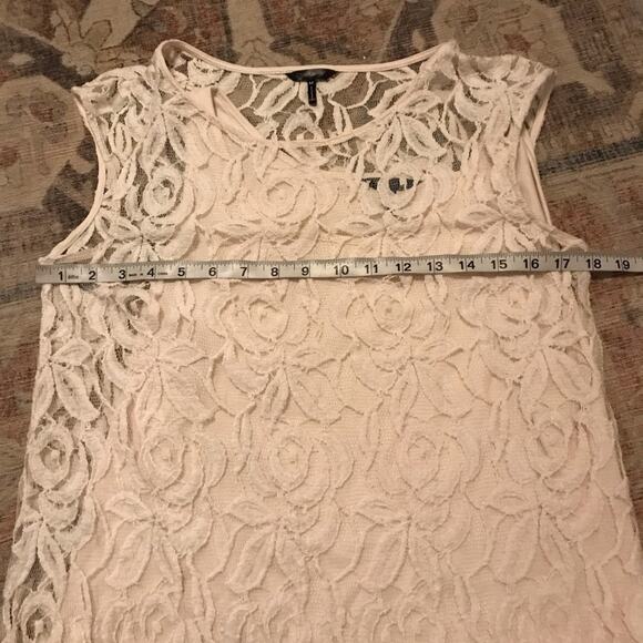 Daisy Fuentes Cream Lace Overlay Dress - Size Medium - Picture 5 of 6